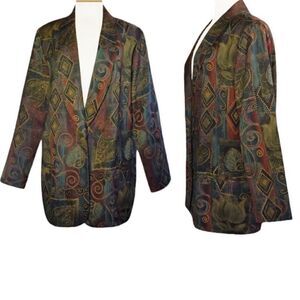 Requirements Printed Lightweight Blazer (Size 10)